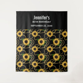 Classy Yellow Sunblumen Stilvolles Muster Geburtst Wandteppich