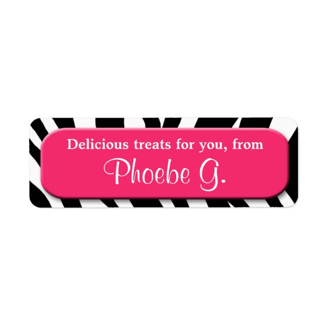 Classy Zebra Print Berry Kitchen Baking Labels (Vorne)