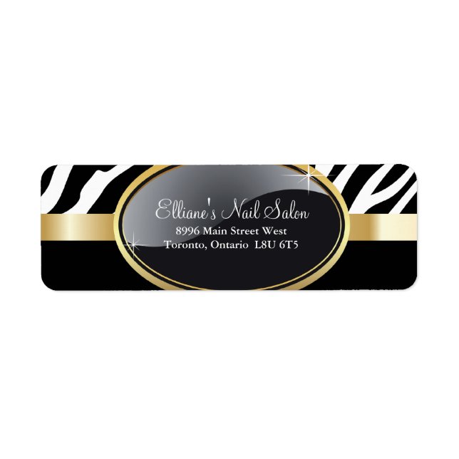 Classy Zebra Print Rücksendeadressen-Aufklebers (Vorne)