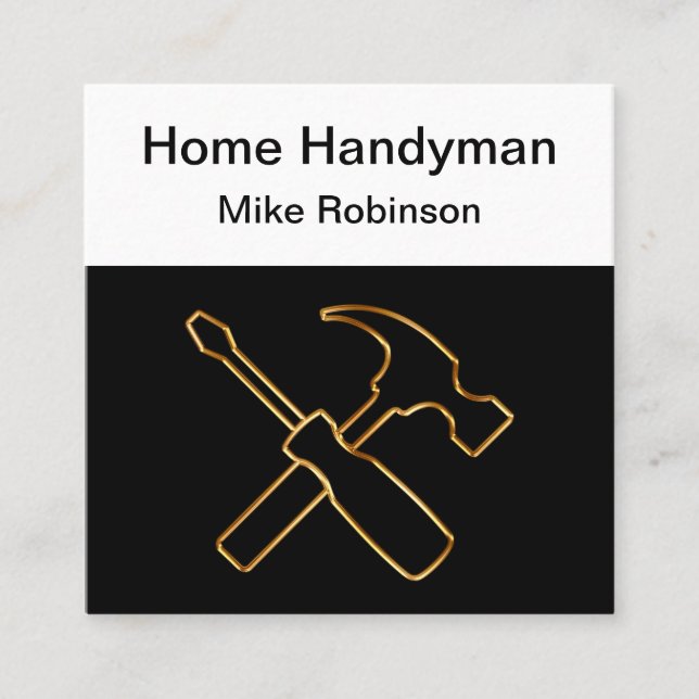 Classy Zuhause Handyman Unique Business Cards Quadratische Visitenkarte (Vorderseite)