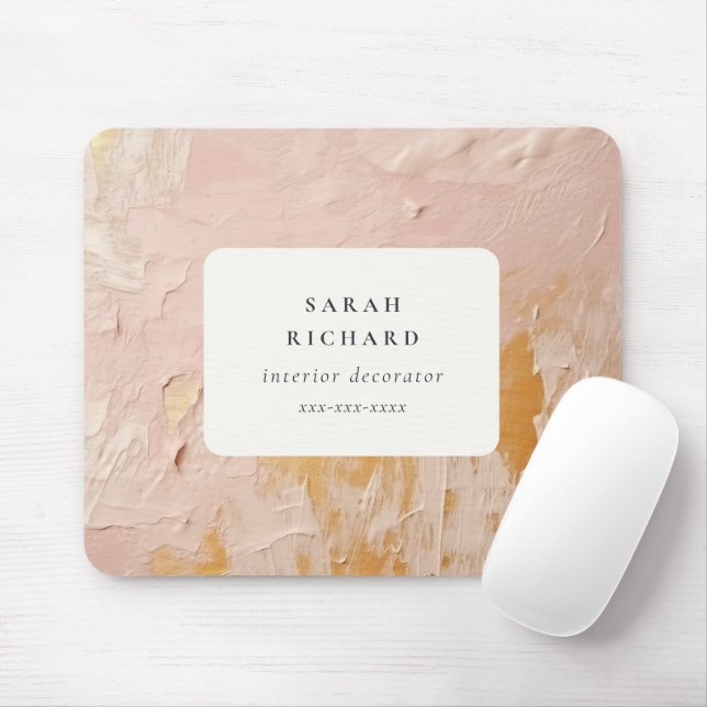 Classys Artistic Bush Pink Gold Oil Paint Business Mousepad (Mit Mouse)