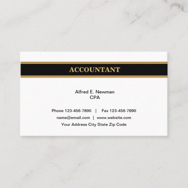 Classys New Accountant CPA Visitenkarte (Vorderseite)