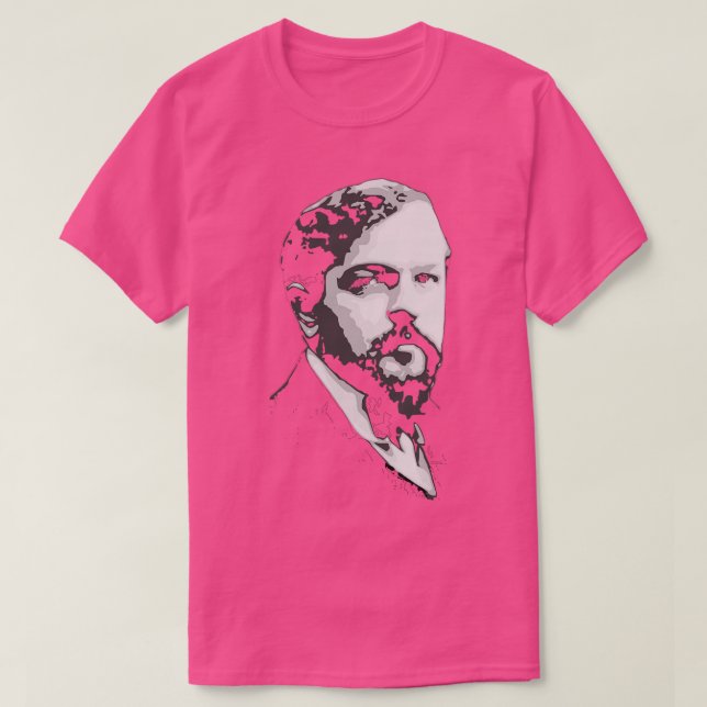 Claude Debussy Black und White T-Shirt (Design vorne)