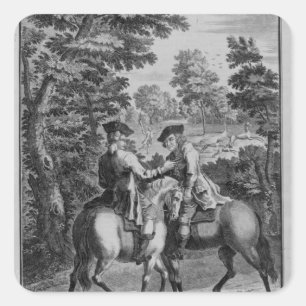 Claude Duval beraubt Squire Roper Quadratischer Aufkleber