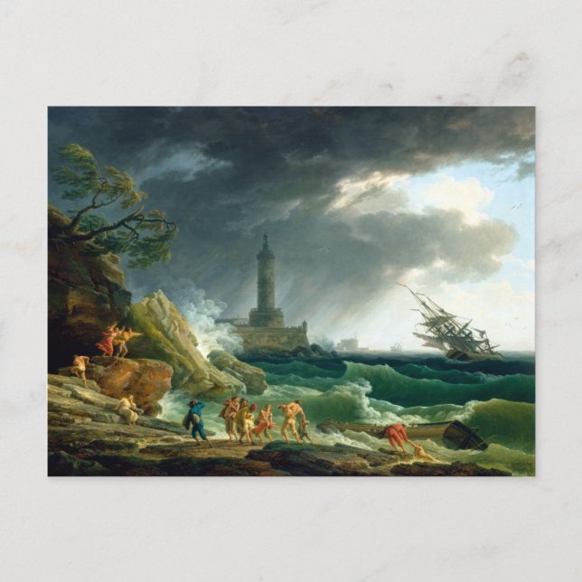 Claude-Joseph Vernet Ein Sturm auf einem Mittelmee Postkarte (Vorderseite)