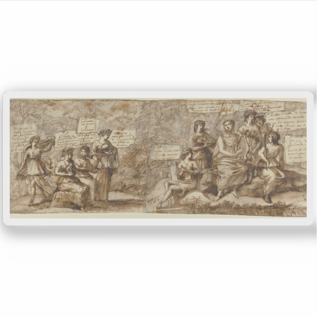 Claude Lorrain - Apollo und die Muses Aufkleber (Vorderseite)