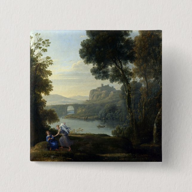 Claude Lorrain Landschaft mit Hagar und Angel Button (Vorderseite)