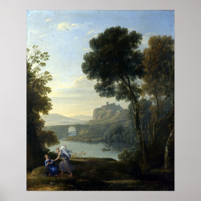 Claude Lorrain Landschaft mit Hagar und Angel Poster (Vorne)