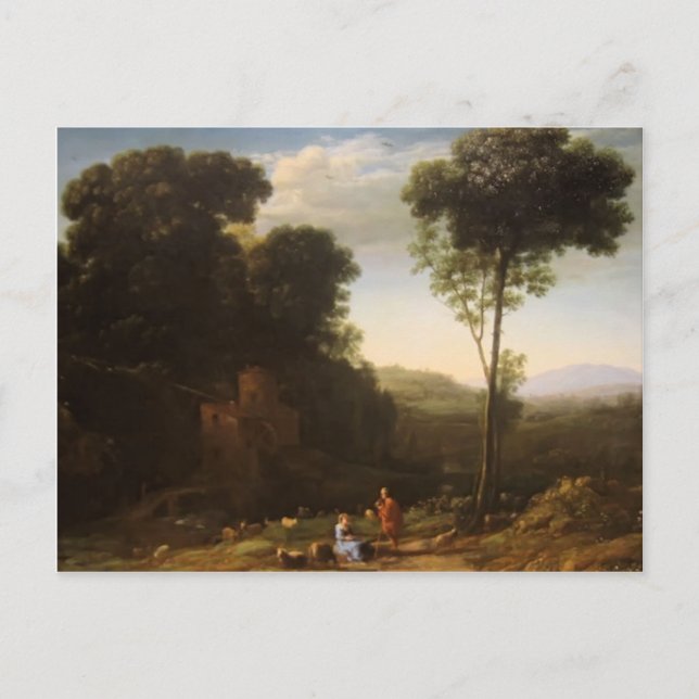 Claude Lorrain - Pastorale Landschaft mit einer Mü Postkarte (Vorderseite)