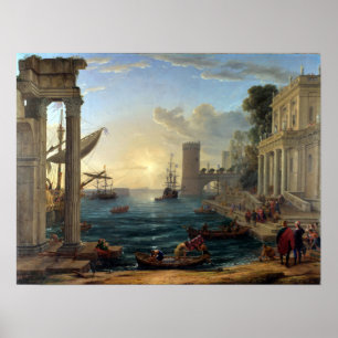 Claude Lorrain Seaport mit Embarkation Poster