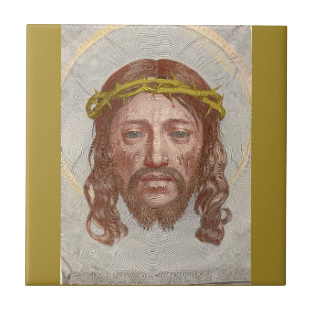 Claude Mellans Gesicht Christi 1649 Stich Fliese (Vorderseite)