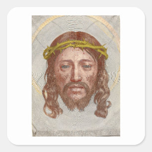 Claude Mellans Gesicht Christi 1649 Stich Quadratischer Aufkleber