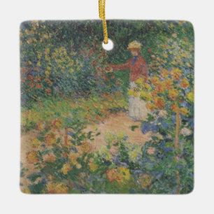 Claude Monet 1895 Vintag im Garten Keramikornament