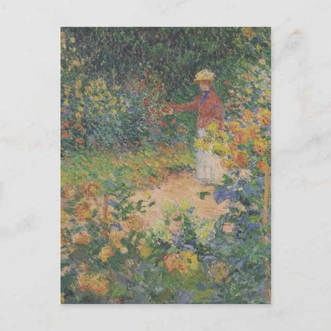 Claude Monet 1895 Vintag im Garten Postkarte (Vorderseite)