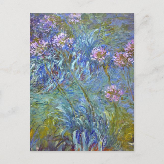 Claude Monet Agapanthus Fine Art Floral GalleryHD Postkarte (Vorderseite)