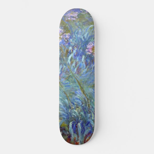 Claude Monet Agapanthus Fine Art Floral GalleryHD Skateboard (Vorderseite)