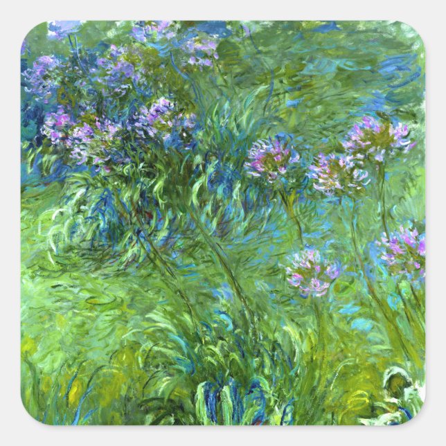 Claude Monet: Agapanthus Quadratischer Aufkleber (Vorderseite)