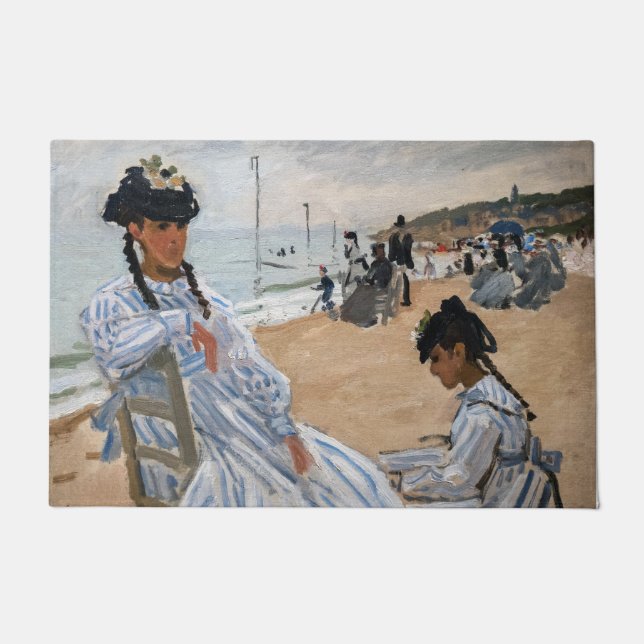 Claude Monet - Am Strand von Trouville Fußmatte (Vorderseite)