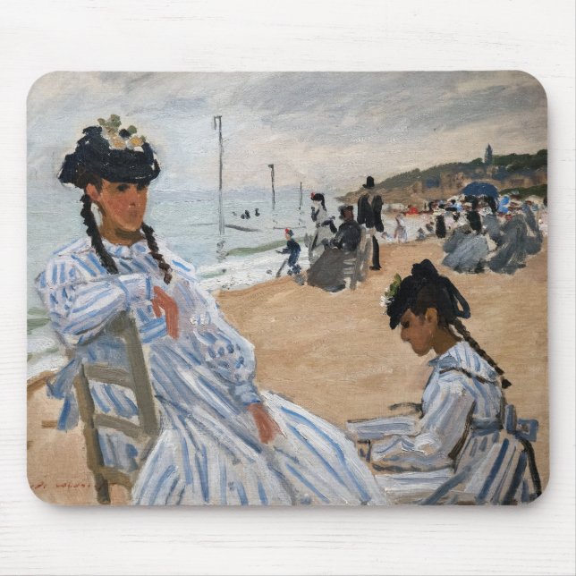 Claude Monet - Am Strand von Trouville Mousepad (Vorne)
