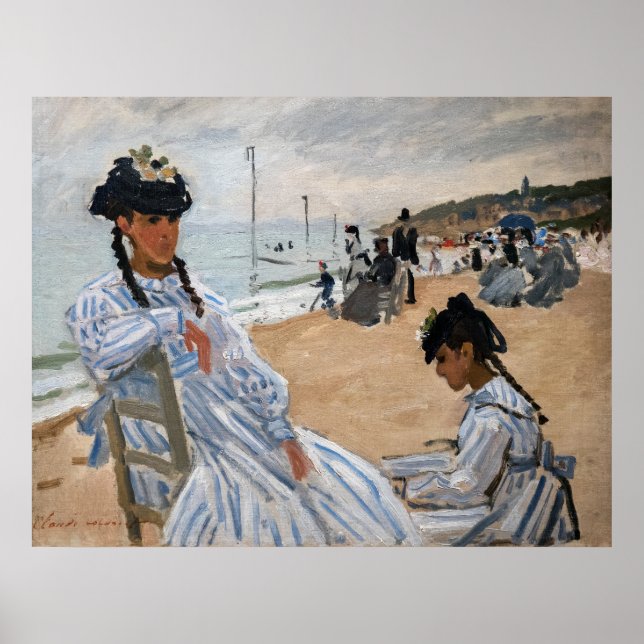 Claude Monet - Am Strand von Trouville Poster (Vorne)