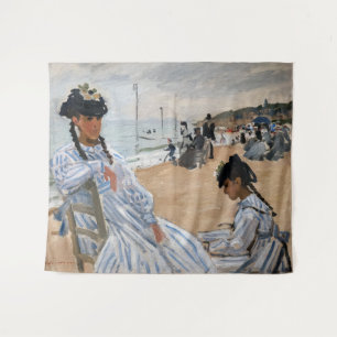 Claude Monet - Am Strand von Trouville Wandteppich