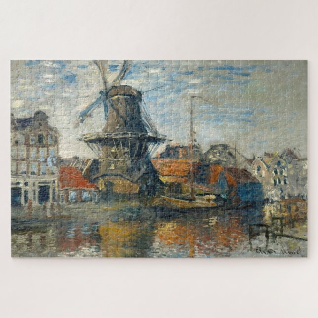 Claude Monet Amsterdam-Windmühle Puzzle (Horizontal)
