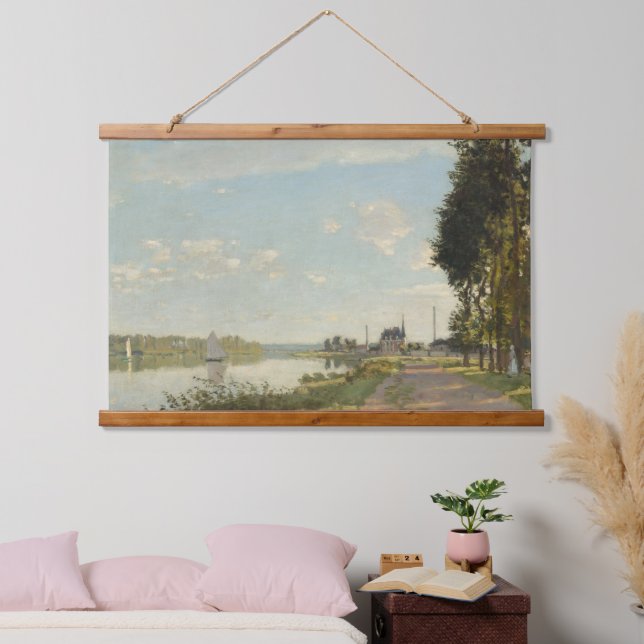 Claude Monet Argenteuil Chateau Französische Kunst Wandteppich Mit Holzrahmen (Schlafzimmer)