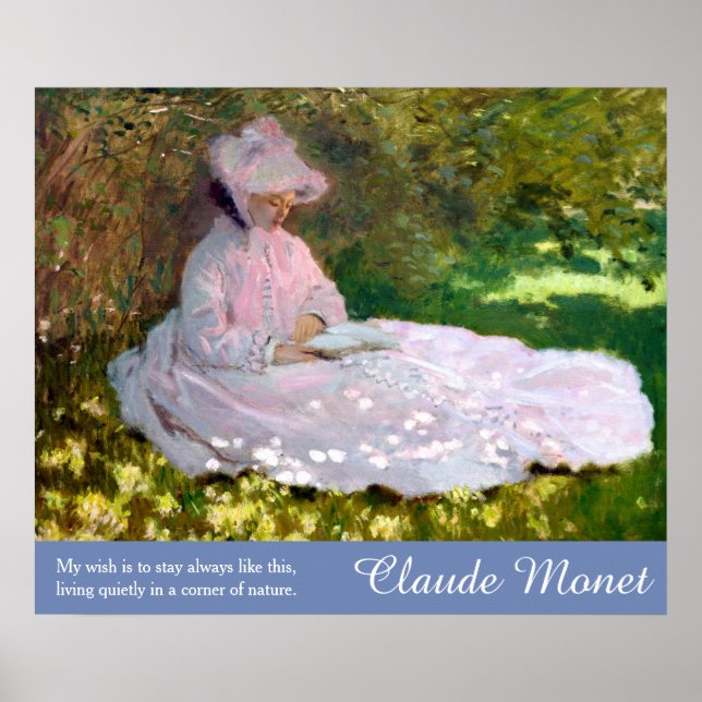 Claude Monet Art Nature Zitat Springtime Malerei Poster (Vorne)