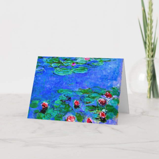 Claude Monet art: Water Lilies (rot), Karte (Vorderseite)