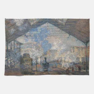 Claude Monet - Außenansicht des Bahnhofs Saint-Laz Geschirrtuch
