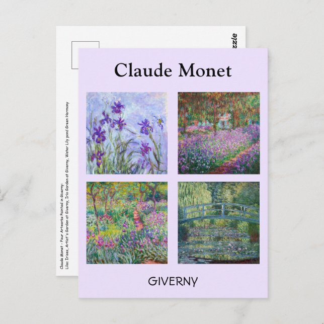 Claude Monet - Auswahl von Giverny Masterpiece Postkarte (Vorne/Hinten)