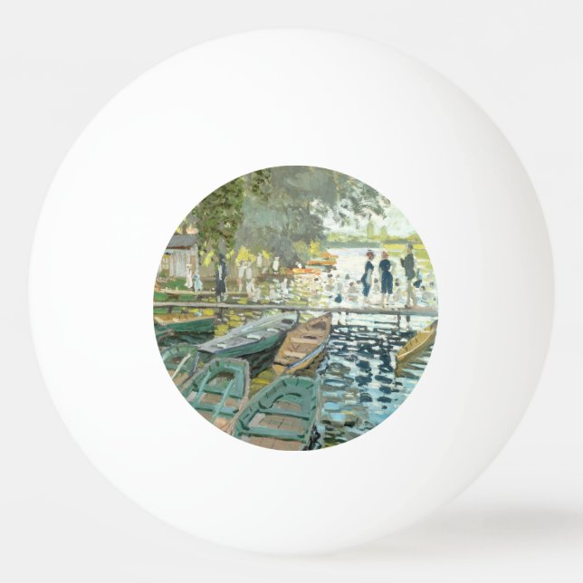 Claude Monet. Bathers in La Grenouillère Tischtennisball (Vorderseite)