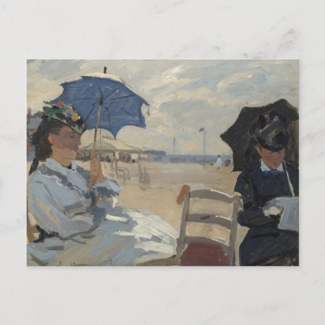 Claude Monet Beach Scene Postkarte (Vorderseite)