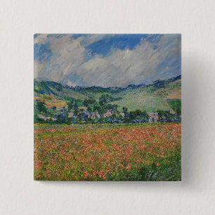Claude Monet beim Malen, Mohnfeld bei Giverny Button