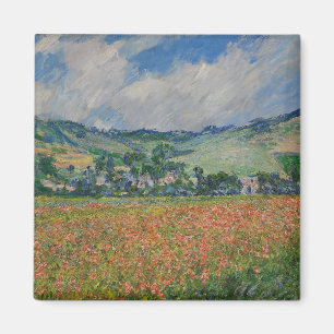 Claude Monet beim Malen, Mohnfeld bei Giverny Magnet