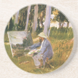 Claude Monet beim Malen, Waldrand von Sargent Getränkeuntersetzer