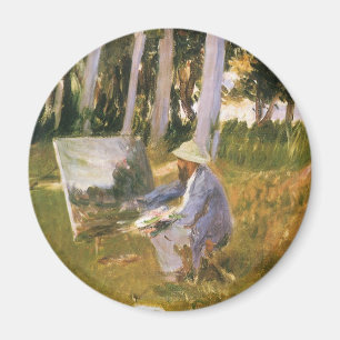 Claude Monet beim Malen, Waldrand von Sargent Magnet