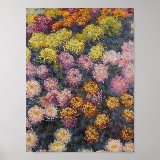 Claude Monet - Bett der Chrysanthemen Poster (Vorne)