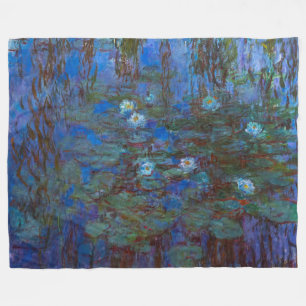 Claude Monet - Blaue Seerosen Fleecedecke