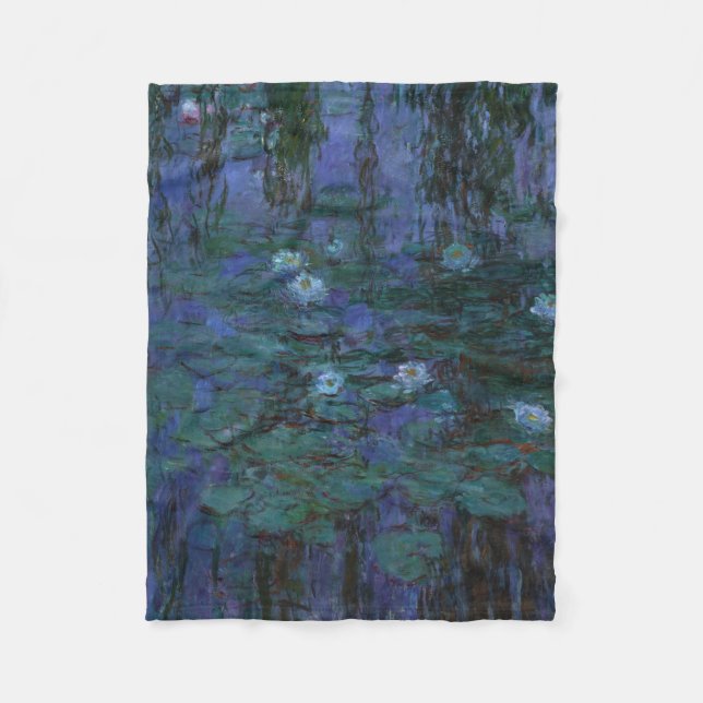 Claude Monet - blaues Wasser-Lilien Fleecedecke (Vorderseite)