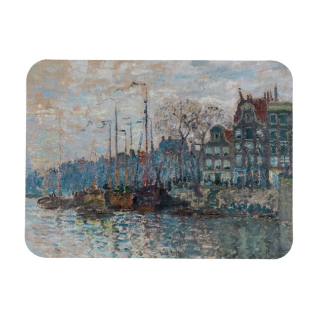 Claude Monet - Blick auf Amsterdam Magnet (Horizontal)