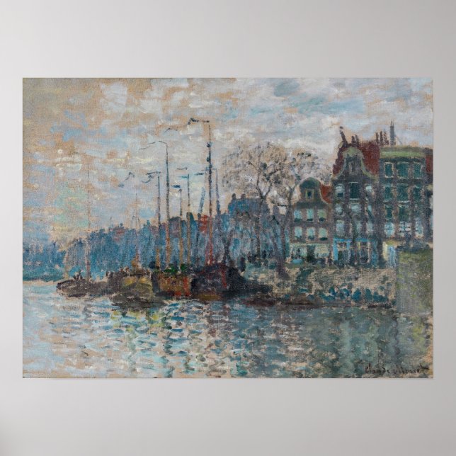 Claude Monet - Blick auf Amsterdam Poster (Vorne)