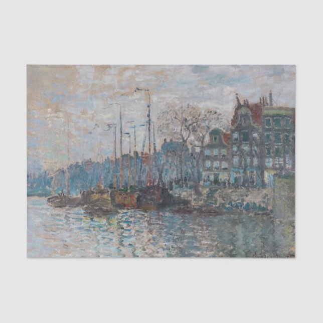 Claude Monet - Blick auf Amsterdam Seidenpapier (Vorderseite)