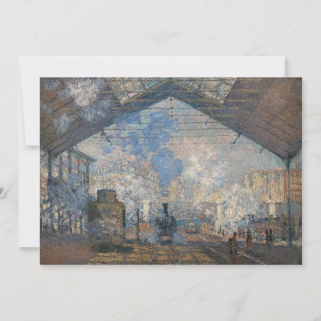 Claude Monet - Blick auf den Bahnhof Saint-Lazare Einladung (Vorderseite)