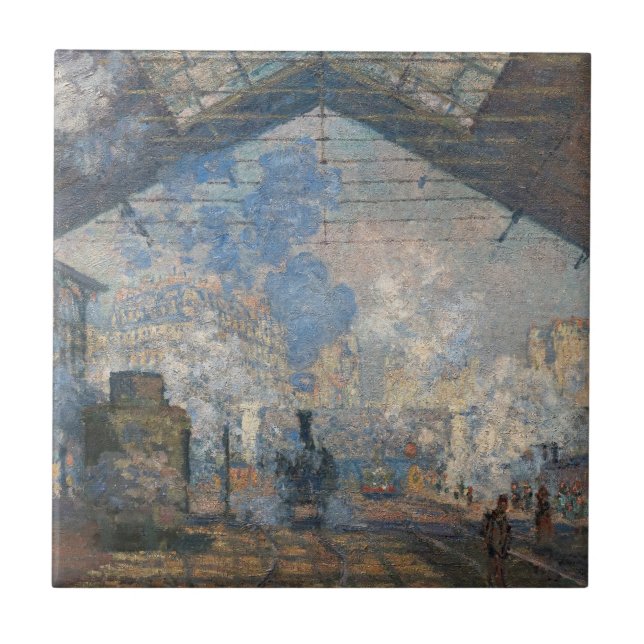 Claude Monet - Blick auf den Bahnhof Saint-Lazare Fliese (Vorderseite)