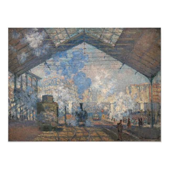 Claude Monet - Blick auf den Bahnhof Saint-Lazare Fotodruck (Vorne)