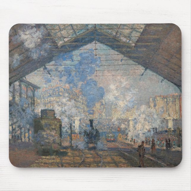 Claude Monet - Blick auf den Bahnhof Saint-Lazare Mousepad (Vorne)