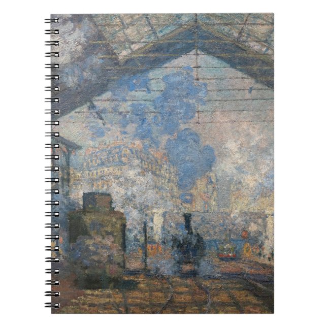 Claude Monet - Blick auf den Bahnhof Saint-Lazare Notizblock (Vorderseite)