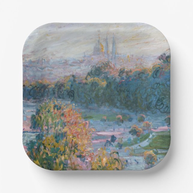 Claude Monet - Blick auf die Tuilerien, Studie Pappteller (Vorderseite)