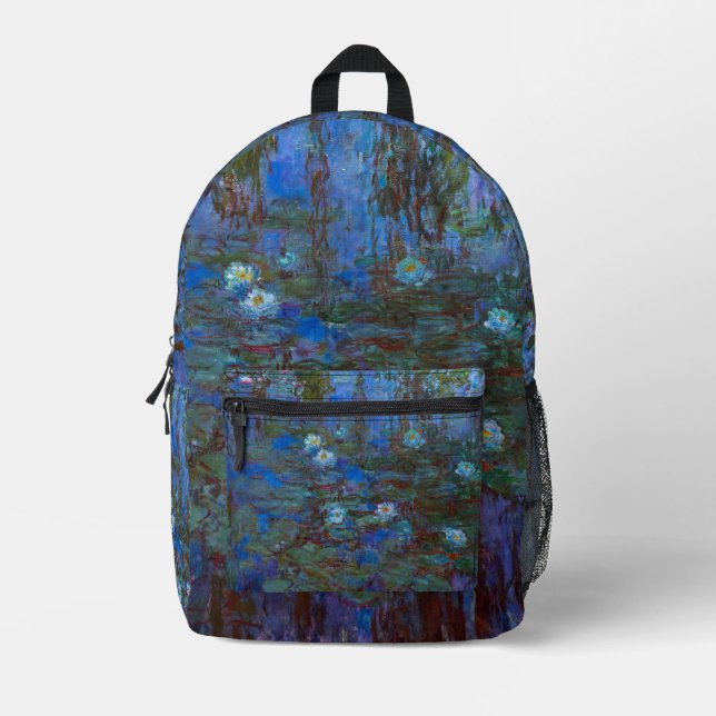 Claude Monet - Blue Water Lilies Bedruckter Rucksack (Vorderseite)